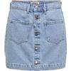 ONLY Gonna in Jeans da Donna con Bottoni e Tasche, Colore:Azzurro, Taglia:XL