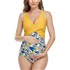 SUMMERSUNSHINE Costume intero da gravidanza, per la maternità, con scollo a croce, costume da bagno, bikini premaman, XL