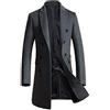 Vogstyle Uomo Monopetto Cappotti Lana Sottile Cappotto Trench Casual Stile 1-Grigio L