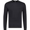 ADAMO Maglietta basic da uomo, a maniche lunghe, con scollo rotondo, fino a taglie forti, 12XL, Nero , 10XL plus