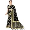 Nivah Fashion Banarasi Art Silk Sari con camicetta da donna, Nero , Etichettalia unica