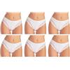 JADEA 6 Slip Donna con Pizzo Art. 529 Cotone Elasticizzato (Bianco, 3)