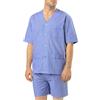 El Búho Nocturno Pigiama Uomo Corto Estivo Cotone Senza Collo Popeline a Quadri Pigiama Intero Uomo, 100% Cotone, Blu 4535, L