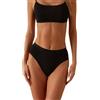 JADEA 786-6 Pezzi - Slip Midi Donna in Cotone Modal: Comfort Estremo e Design Elegante con Rifiniture di qualità, Nero, M