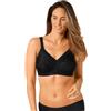 Triumph Reggiseno Minimizer Doreen + Cotton 01 N, senza ferretto, senza imbottitura, con spalline regolabili, Nero (BLACK 0004), 6C