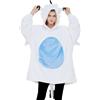 dressfan Coperta portatile in microfibra e Sherpa, per Halloween, carnevale, drago, con cappuccio, calda coperta morbida con maniche e cappuccio per uomo e donna