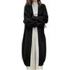 Dninmim Cardigan in Maglione Lungo con Scollo A V da Donna Cappotto in Cardigan in Cashmere Cardigan in Maglione Spesso Black XL