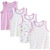 Letoileite Confezione da 4 Canottiere da Bambina Canotte in Cotone Maglietta Intima Traspirante Morbida Bambine 2-10 Anni
