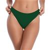 NLAND Slip da Bikini Perizoma Donna Sexy Nuoto Costume da Bagno Tanga Brasiliano Bikini Bottom Vita Bassa Spiaggia (Verde Scuro,S)