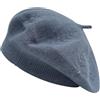 ZLYC Berretto Francese Reversibile Tinta Unita Cashmere Caldo Cappello per Donne Ragazze, Strass Haze Blu, Taglia Unica