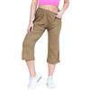 R&N FASHIONS Pantaloni culottes da donna taglie forti 3/4 con elastico in vita, pantaloncini a palazzo in viscosa elasticizzata, a vita media, leggeri, casual, estivi da donna, Caff, 50