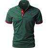 GNRSPTY Polo da Uomo Manica Corta Ricami Fulvi Casual Chic Poloshirt Camicia T-Shirt Estate,Verde + Bianco,L