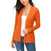 EXCHIC Donna Casuale Lunghe Maniche V Collo Aperto Fronte Maglia Cardigan (S, Arancione)