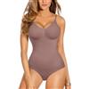 Gotoly Body Modellante Donna Shapewear Body Contenitivo Modellante Spallino Regolabile Intimo Snellente Shaper Pancia Piatta Dimagrante Shaping Bodysuit Bustier Seamless Fajas (XL/XXL, Marrone viola)