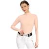 Harrison Howard Top equestre da donna a maniche lunghe, design a mezza rete, top estivo ad asciugatura rapida con scollo alla moda
