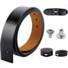 GORGECRAFT 1.25 m di Ricambio per Cintura In Pelle di Vacchetta Larga 38 mm In Vera Pelle Da Uomo Occidentale Accessori Senza Fibbia con Viti In Ferro per Jeans Casual Abito Nero