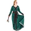 Leonardo Carbone® Abito da donna Freya | ricamo a mano | bicolore | carnevale, Halloween, cosplay, LARP, medievale, costume, abito da festa, cotone | 100% cotone