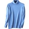 Youllyuu Maglione da uomo in cashmere 100% visone, dolcevita in maglia, casual, pullover base tinta unita, taglia grande, blu cielo, M
