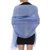 RIIQIICHY Scialli e involucri da donna per abiti da sera come sciarpa di seta chiffon scialli pashmina formali setosi per matrimoni, Blu, Large