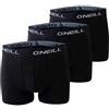 O'Neill Boxer da Uomo Basic | Compagno Sportivo per l'uso Quotidiano in Set da 3 Pezzi | Nero XL