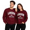 British Heritage Brands LE201MOW Unisex London England Felpa Maroon Off White XS-2XL, marrone, X-Large