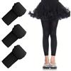 SGQTZDZQ Collant senza piedi per danza e balletto, leggings per ragazze, uniformi scolastiche, per bambini, 3 paia, nero e rosa, Nero , 3-5 Years