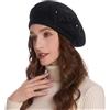 ZLYC Berretto Invernale da Donna, Berretto Francese, Doppio Strato, Caldo Beret