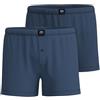 Ceceba Boxer da Uomo, Mutande, Pantaloncini - Cotone, Jersey Singolo, Bianco, Tinta Unita, con Fascia, Confezione da 2, Blu Notte, XL