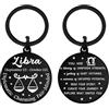 Tangvo Portachiavi con segno zodiacale della Bilancia, regalo di compleanno della Bilancia, regalo zodiacale per donne e uomini, Portachiavi Bilancia, S