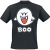 Super Mario Boo Uomo T-Shirt Nero 100% Cotone Regular