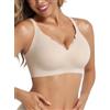 Vtelor Reggiseno senza ferretto da donna senza ferretto, reggiseno push up senza cuciture, con seni grandi, tenuta forte, senza cuciture, reggiseno morbido, bustino imbottito, beige., XL