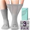 Rahhint Lana Merino Calze Diabetici 3 Paia, Calze in Bamboo senza Elastico senza Cucitura per Uomo & Donna