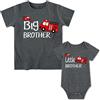 Funnycokid Fratello Maggiore Fratello Minore Completi per Bambini Abbigliamento Coordinato Set di Camicie per Bambini Regali per Neonati, Kid(4T)/Baby(3-6 M)