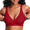 Vertvie Reggiseni senza fili Jelly Push Up Plunge Seamless Supporto | Senza ferretto, sollevamento, separazione e supporto senza fuoriuscite, scollo a V profondo taglio basso, spalline larghe