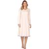 e.Femme Camicia da Notte da Donna Marion 333, a Maniche Lunghe, in 50% Cotone e 50% Modal, Stampa Salmone, 52