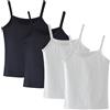 Lohhbve 4 Pack Bambini Classic Solid Camisole Undershirt per 2-10 Anni Ragazze del Bambino Cotone Racerback Tank Top Multipack