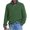 Juneyou Maglione da uomo in cashmere casual con cerniera, maglione da uomo con cerniera a 1/4 con collo a lupetto