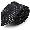 BRERA 67 Cravatta Uomo Nero Micro Pois Bianchi Elegante in Seta | Cravattino per Completo 150x7 | Cravatte Slim per Vestito da Cerimonia e per Abiti da Lavoro