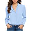 COUXILY Camicia da Donna con Bottoni, Senza Stiratura, Senza Pieghe, con Seta di gelso, Camicetta a Maniche Lunghe, Maglietta da Lavoro Casual