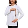 Love2Mi Maglietta da allattamento da donna, a maniche lunghe, con chiusura lampo nascosta, apertura per allattamento, abbigliamento premaman