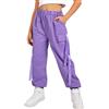 Rolanko Pantaloni Hip Hop per Ragazze, Pantaloni Cargo Elasticizzati per Bambini Jogger per Streetwear e Danza