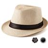 LADYBRO Cappello Fedora Trilby di paglia da uomo anni '20 a tesa corta in feltro di lana Panama Cap 7 1/4, S01 beige, taglia: 7 1/4 (58 cm), adatto per 55,9 cm - 22 7/8 pollici, M