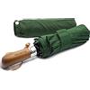 KELINTER Ombrello Pieghevole Automatico - 10 Steli Rinforzati, Teflon 300T, Antivento, Manico in Legno Ergonomico, Compatto 480g - Per Uomini & Donne (Verde pino)