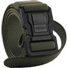 JUKMO Cintura tattica da uomo, con serratura, in nylon elasticizzato da 3,8 cm, Verde militare, Small-for Waist 30-36 (Length 45)