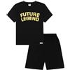 thepyjamafactory Set Pigiama Bambino Future Legend a Maniche Corte in Cotone di ThePyjamaFactory, Nero , 13 anni