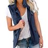 Imily Bela Gilet cargo da donna senza maniche parka giacca corta con tasche e coulisse primavera estate gilet capispalla, Blu mare, L