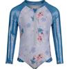 Disney Costume da Bagno Frozen, Costume da Bagno per Bambine con Maniche Lunghe, Elsa, 3-4 Anni