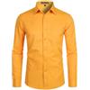 PARKLEES Camicia da uomo a maniche lunghe tinta unita slim fit casual business formale abbottonatura camicie con tasca