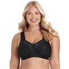 MISS MARY OF SWEDEN Reggiseno Senza Ferretto in Cotone - Coppa Piena, Alto Sostegno, Spalline Imbottite Regolabili, Comfort Quotidiano Donna 5d Nero