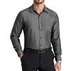 HISDERN Camicia Uomo Elegante Manica Lunga Camicie Grigia da Uomo di Cotone Regular Fit Formale Tinta Unita Casual con Taschino No Stiro 2XL